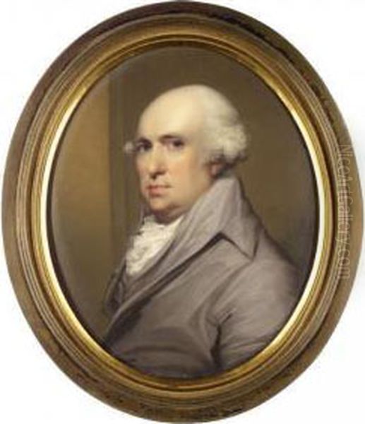 A Portrait Of George Stubbs (1724-1806) Oil Painting by Henry Bone