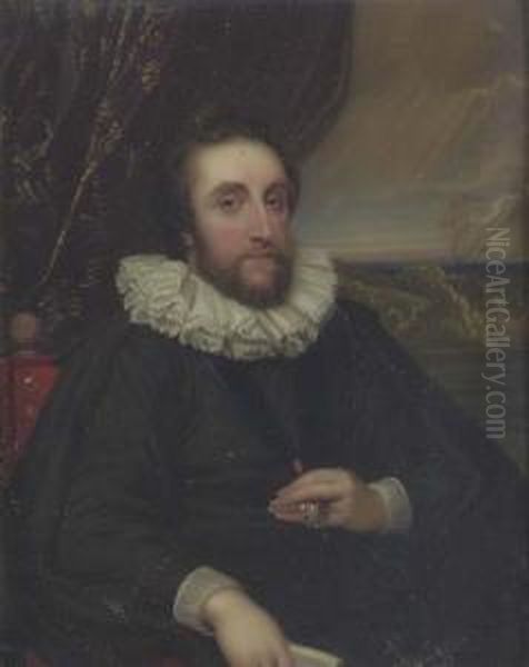 Portrait Of Thomas Howard, Second Earl Of Arundel Oil Painting by Henry Bone