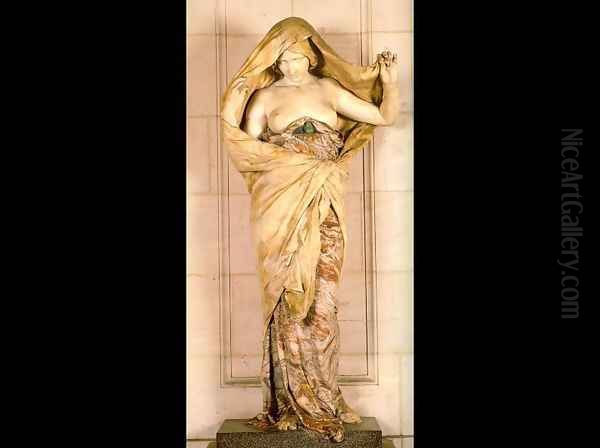 La Nature se Devoilant devant la Science (Nature Unveiling Herself before Science) Oil Painting by Louis-Ernest Barrias