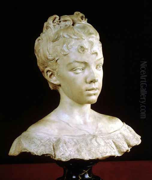 Bust of a Young Girl Oil Painting by Louis-Ernest Barrias