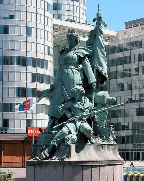 Monument aux Defenseurs de Paris Oil Painting by Louis-Ernest Barrias