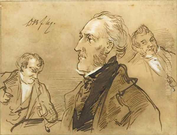 A collection of twelve drawings, pencil, black and red chalk and brush and brown ink depicting portraits, genre scenes and figure studies Oil Painting by Joseph Bles