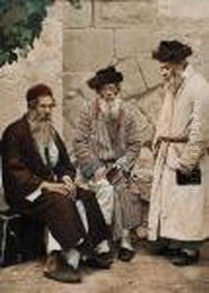 Juifs De' Jerusalem Oil Painting by Felix Bonfils