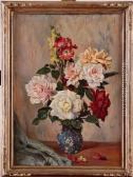 bouquet De Fleurs Oil Painting by Gaston Bonfils