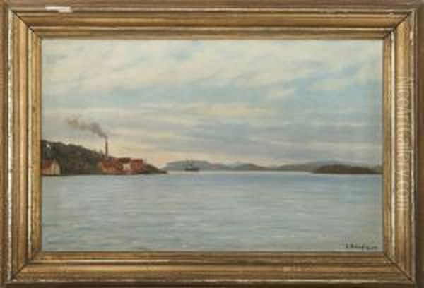 Scenery From Stavanger Fiord Oil Painting by Louise Bonfils