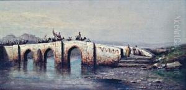 La Traversee D'un Pont En Asie Mineure Oil Painting by Ferdinand Bonheur