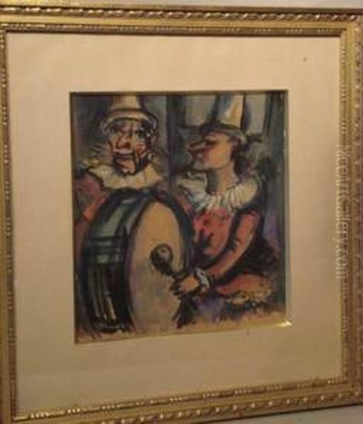 Les Clowns Musiciens. Oil Painting by Leon Bonhomme