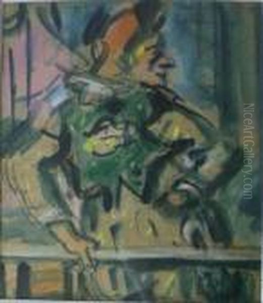 Arlequin Au Balcon Oil Painting by Leon Bonhomme