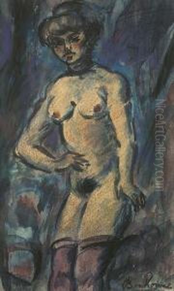 Nu Debout Oil Painting by Leon Bonhomme