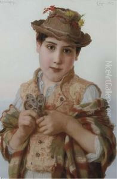 The Butterfly Boy Oil Painting by Adriano Bonifazi