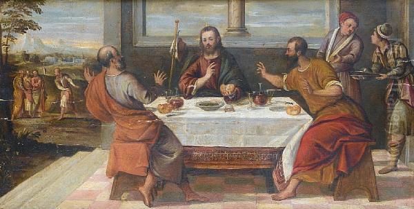 The Supper At Emmaus Oil Painting by Bonifacio Veronese (Pitati)