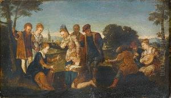 The Finding Of Moses Oil Painting by Bonifacio Veronese (Pitati)