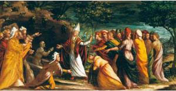 Episodio Della Vita Di Un Santo Vescovo Oil Painting by Bonifacio Veronese (Pitati)