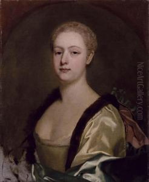 Ritratto Di Maddalena Giordano De'tommasi Principessa Di Fiorino Oil Painting by Giuseppe Bonito