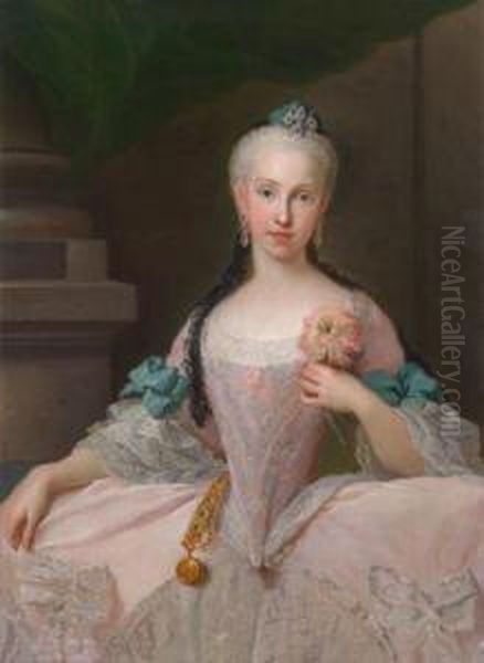 Bildnis Der Maria Amalia Von Sachsen Oil Painting by Giuseppe Bonito