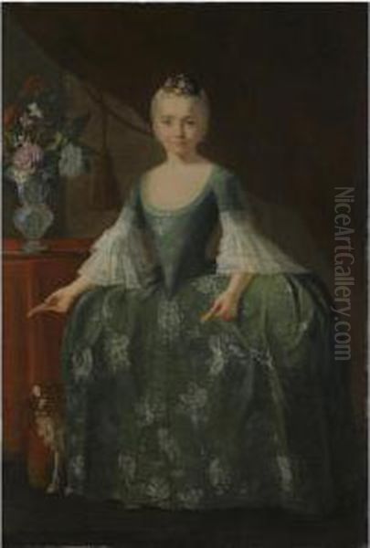 Portrait Of The Infanta Maria Luisa De Borbon Oil Painting by Giuseppe Bonito