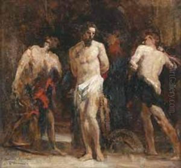 La Flagellation Oil Painting by Bonnat Leon