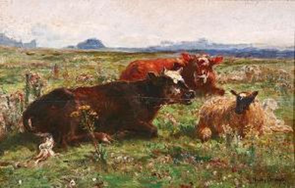 Ganado Oil Painting by Henri-Arthur Bonnefoy