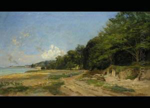 Uferlandschaft Oil Painting by Henri-Arthur Bonnefoy