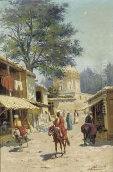 The Marketplace Oil Painting by Henri-Arthur Bonnefoy