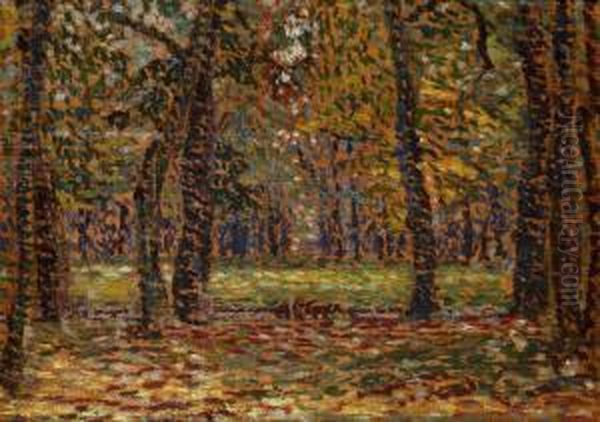 Parc En Automne Oil Painting by Ernest-Lucien Bonnotte