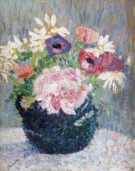 Petit Vase De Fleurs Oil Painting by Ernest-Lucien Bonnotte