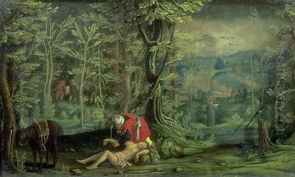 The Good Samaritan Oil Painting by Daniel the Younger Bretschneider