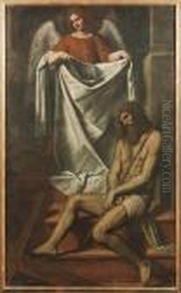 Cristo In Passione E L'angelo Oil Painting by Alessandro Bonvicino (Moretto da Brescia)