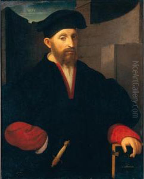 Ritratto Di Gentiluomo Oil Painting by Alessandro Bonvicino (Moretto da Brescia)