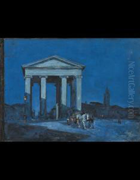 Milano Porta Ticinese Oil Painting by Aroldo Bonzagni