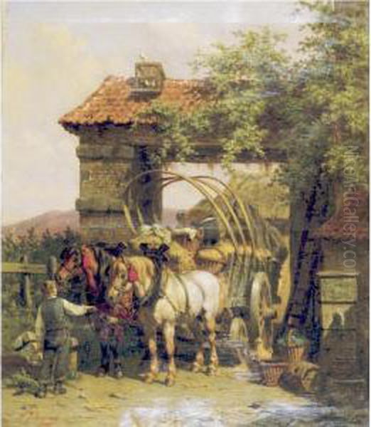 Return From The Field Oil Painting by Willem Jacobus Boogaard