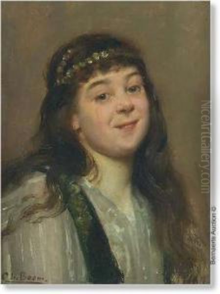 Portrait Of Agirl Oil Painting by Charles Boom