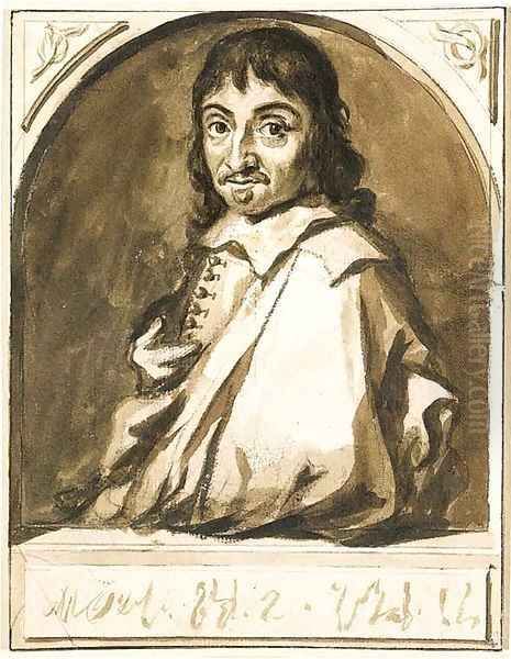 Portrait of Rene Descartes Oil Painting by Jan de Bisschop