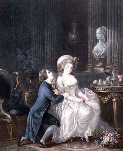 L'Amant Ecoute 1775 Oil Painting by Louis Marin Bonnet