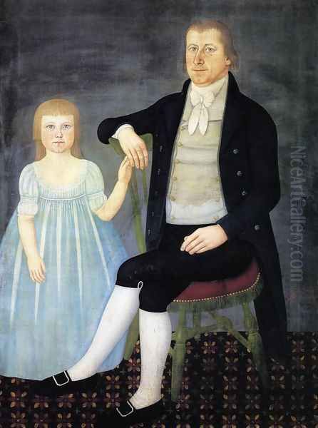 Comfort Starr Mygatt and His Daughter Lucy Oil Painting by John Brewster Jr.