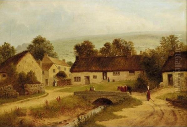 Old Ilkley Oil Painting by Edward C. Booth