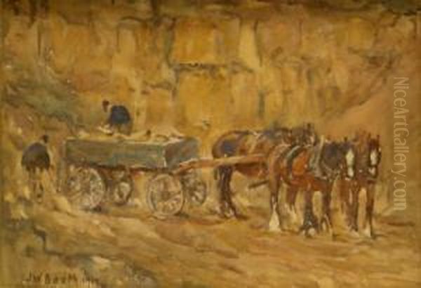 Quarrying Oil Painting by James William Booth