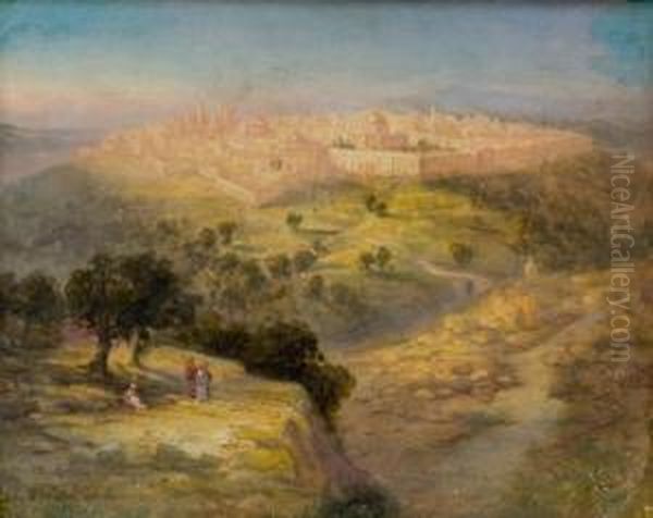 Landscape Outside Of Jerusalem Oil Painting by Samuel Lawson Booth