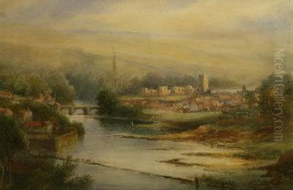 Richmond Yorkshire Oil Painting by Frederick William Booty