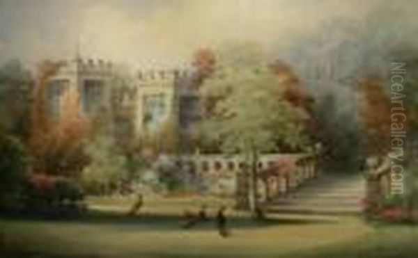 The Terrace Haddon Hall Oil Painting by Frederick William Booty