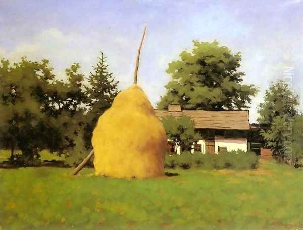 Farmhouse Oil Painting by Samu Bortsok