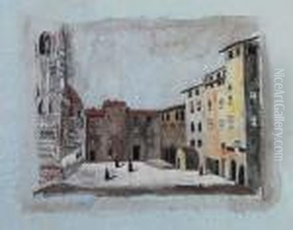 Veduta Laterale Di Piazzaduomo Oil Painting by Fabio Borbottoni