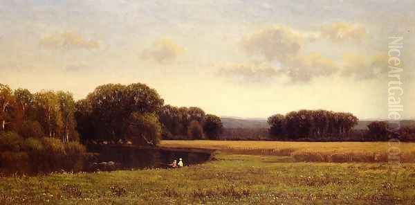 Late Summer Fishing Oil Painting by James Renwick Brevoort