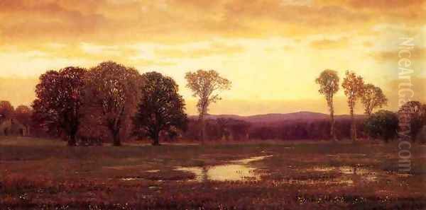 Sunset Oil Painting by James Renwick Brevoort