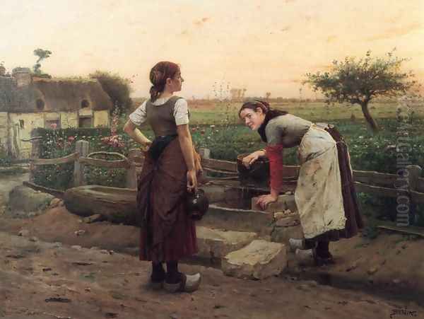 At the Well Oil Painting by Venceslas Briozik