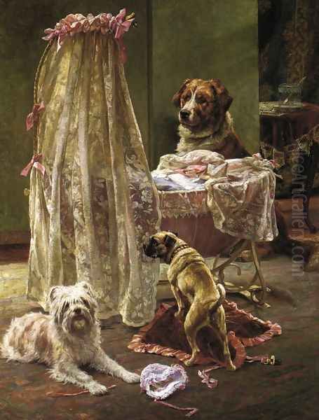 Home Alone, 1899 Oil Painting by Charles H.D. Boland de Spa