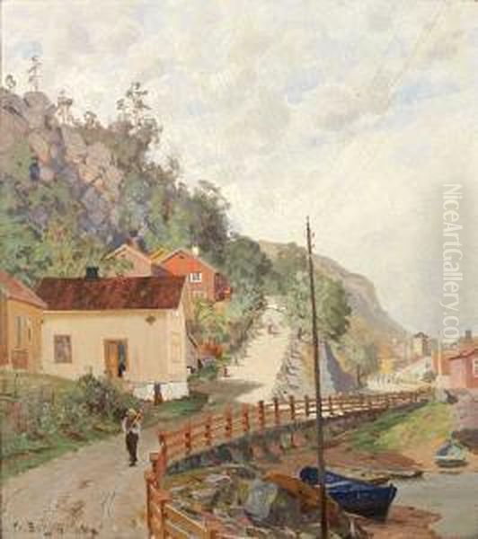 Fra En Kystby Oil Painting by Fredrik Borgen