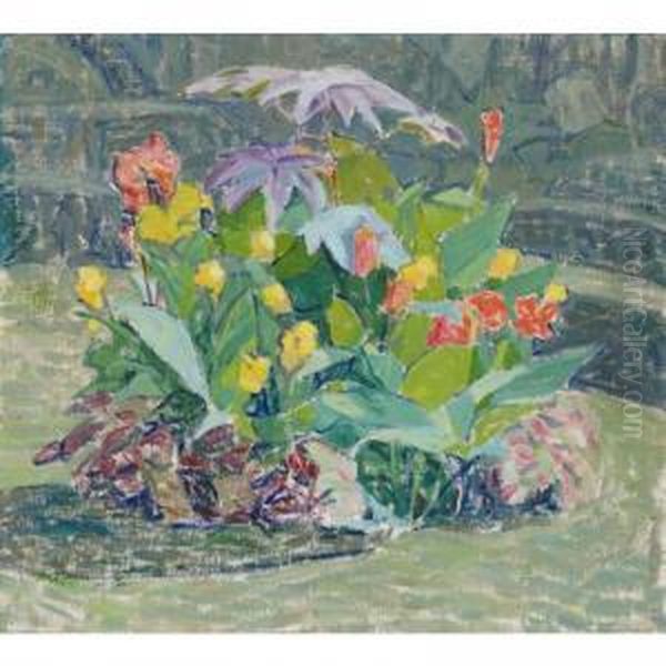 Flowers Oil Painting by Alexander Konstantinovich Bogomazov