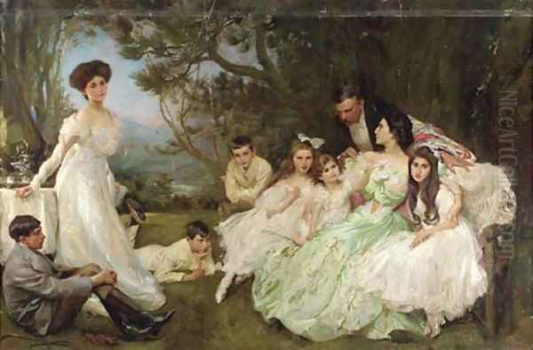 The Golden Butterfly - the Harvey family Oil Painting by John Henry Frederick Bacon