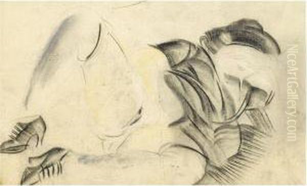 A Group Of 3 Erotic Drawings , One Double-sided Oil Painting by Dmitrievich Grigor'Ev Boris